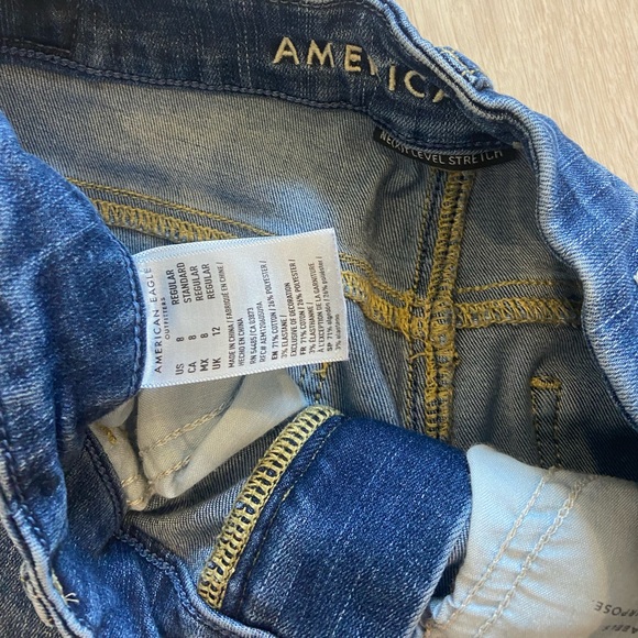American Eagle Dark Ripped High Waisted Jeans - Picture 3 of 3